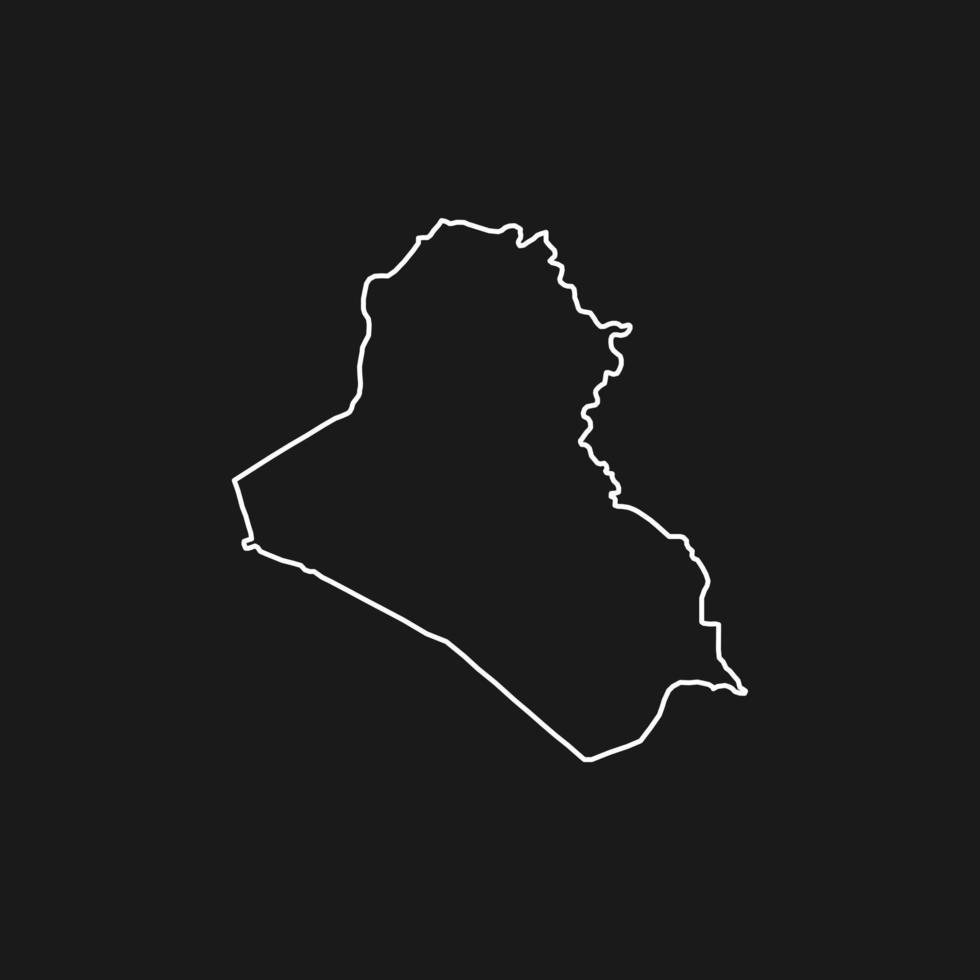 mapa de irak sobre fondo negro vector