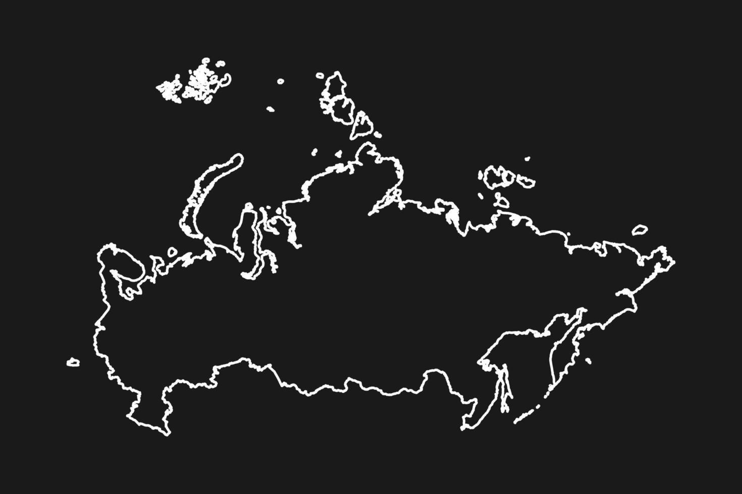 Mapa de Rusia ilustración vectorial sobre fondo negro vector