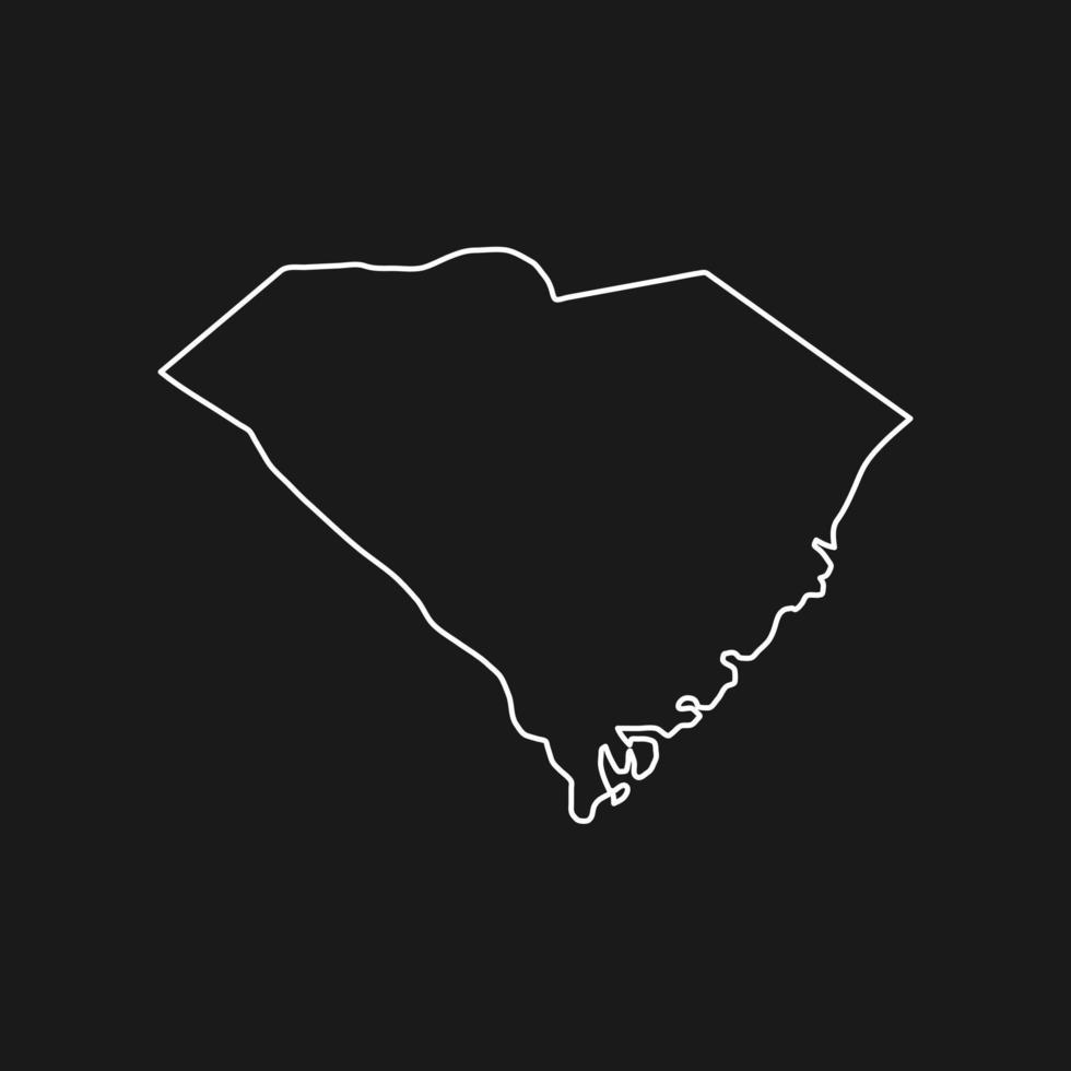 South Carolina map on black background vector
