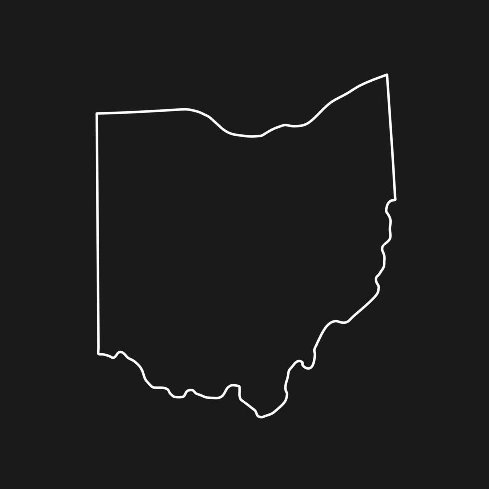 mapa de ohio sobre fondo negro vector