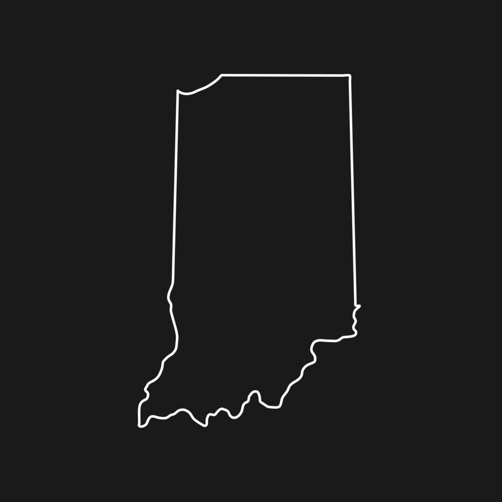 Indiana map on black background vector