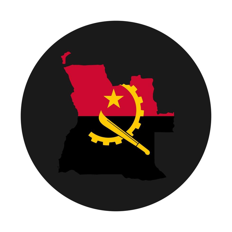 Angola map silhouette with flag on black background vector