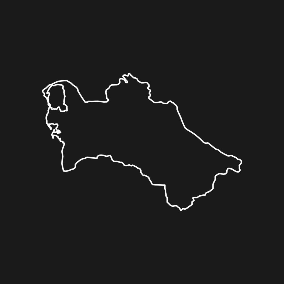 Map of Turkmenistan on Black Background vector