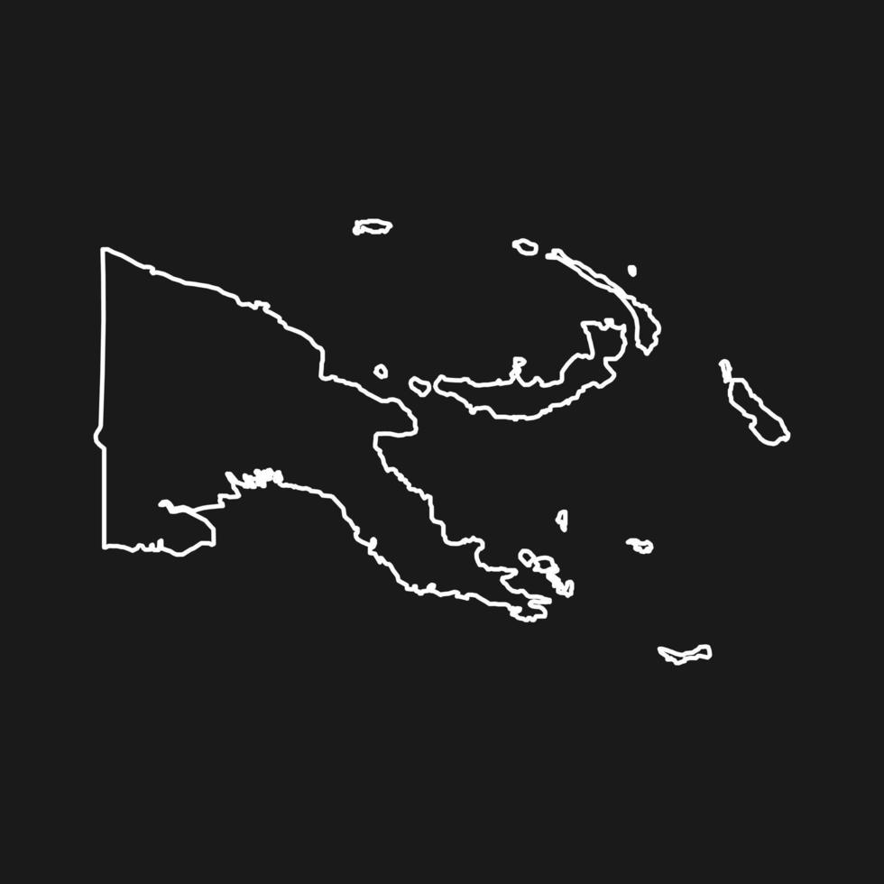 Mapa de Papua Nueva Guinea sobre fondo negro vector