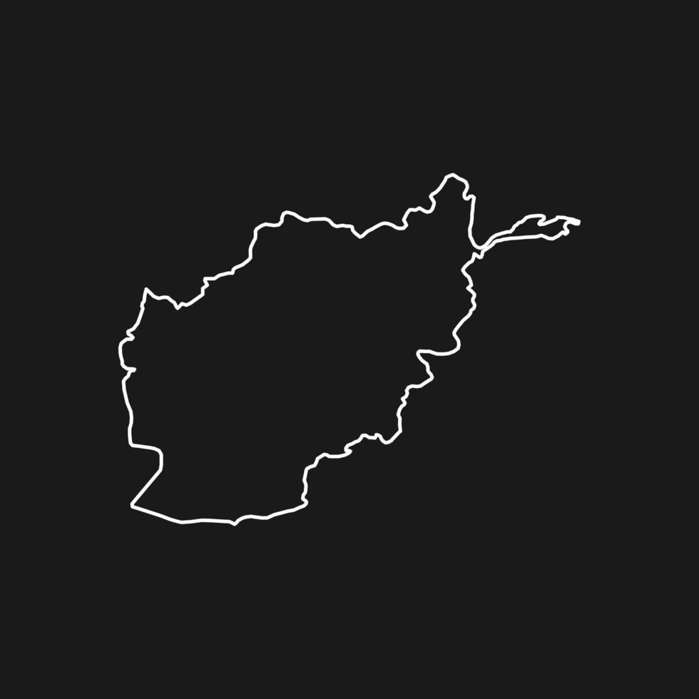 Map of Afghanistan on Black Background vector