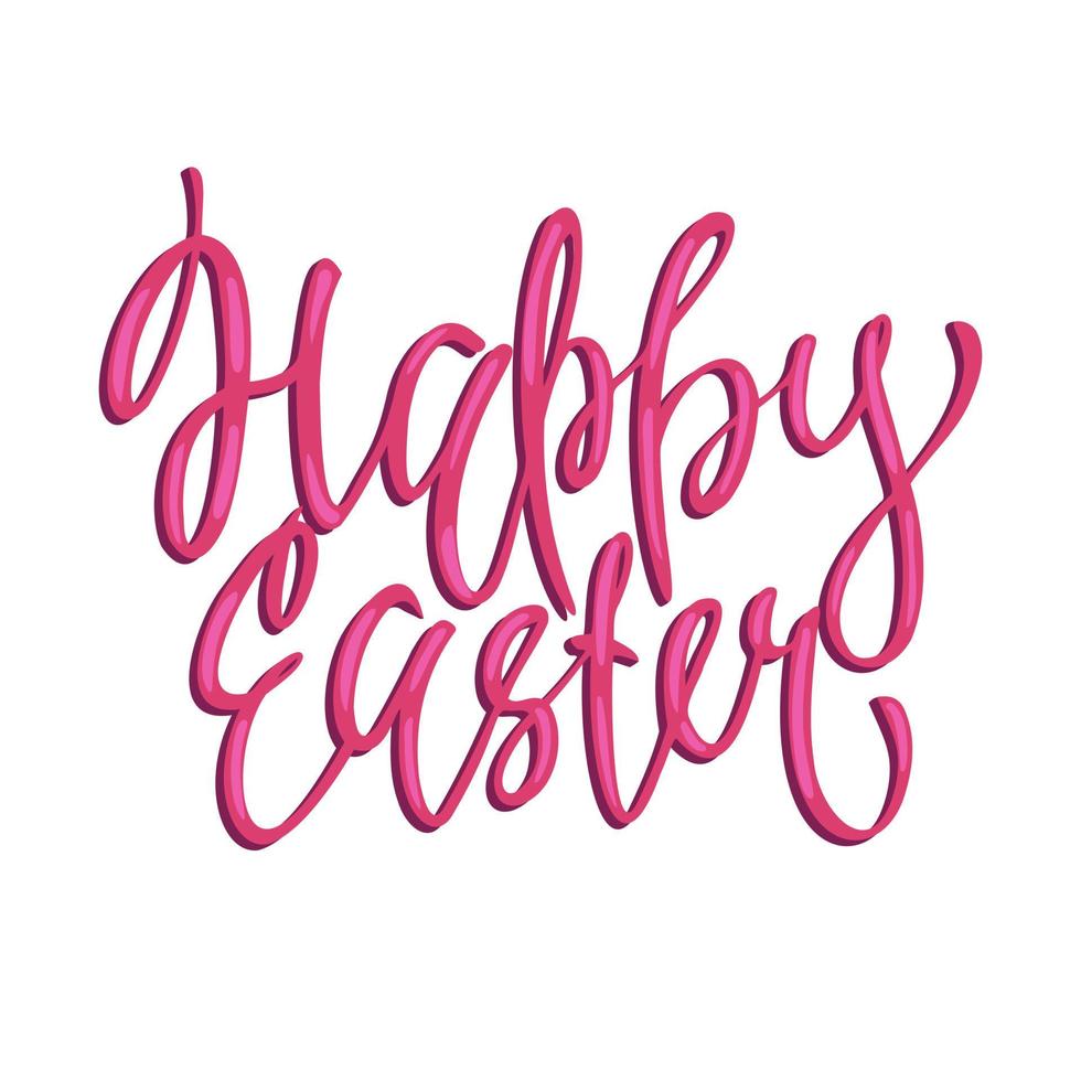 Happy Easter. Hand phrase on a white background. Decor for photos, postcards, banners. Vector. vector