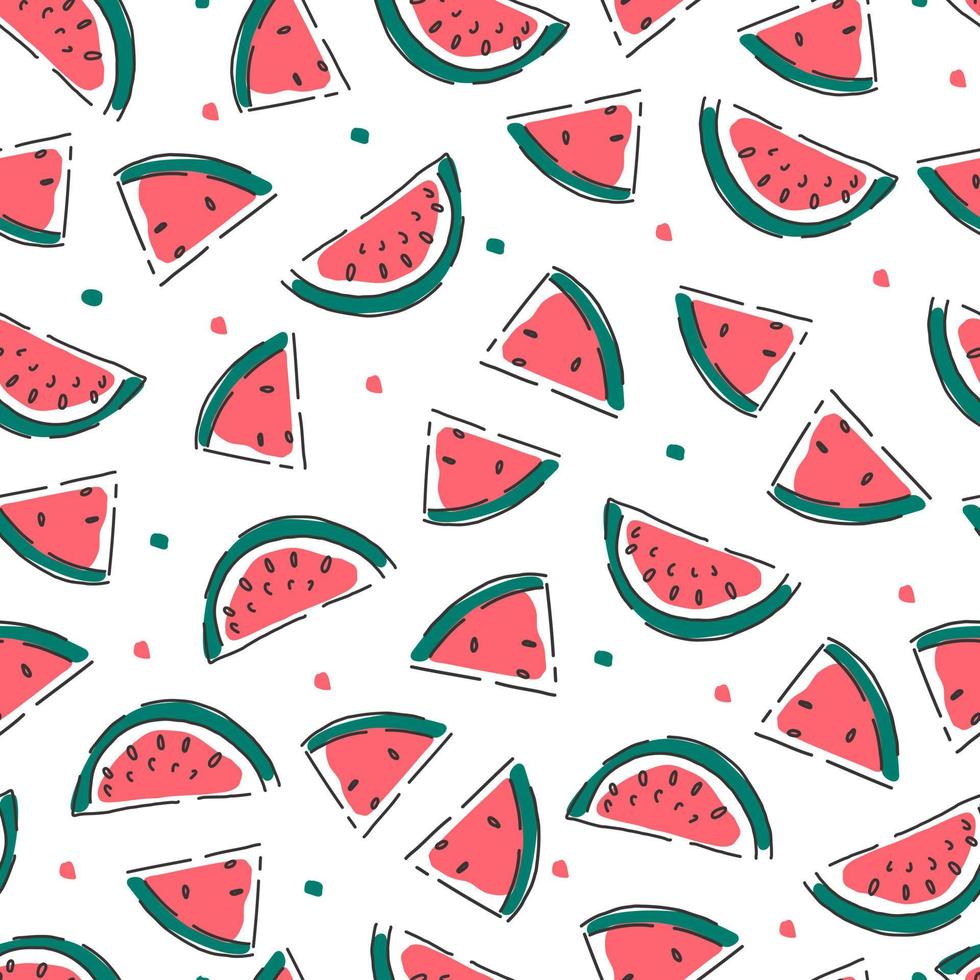Seamless pattern with watermelon slices. Watermelon abstract background. Vector. vector