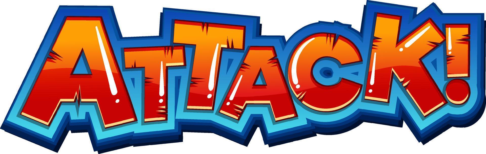 diseño de logotipo de palabra de ataque degradado vector