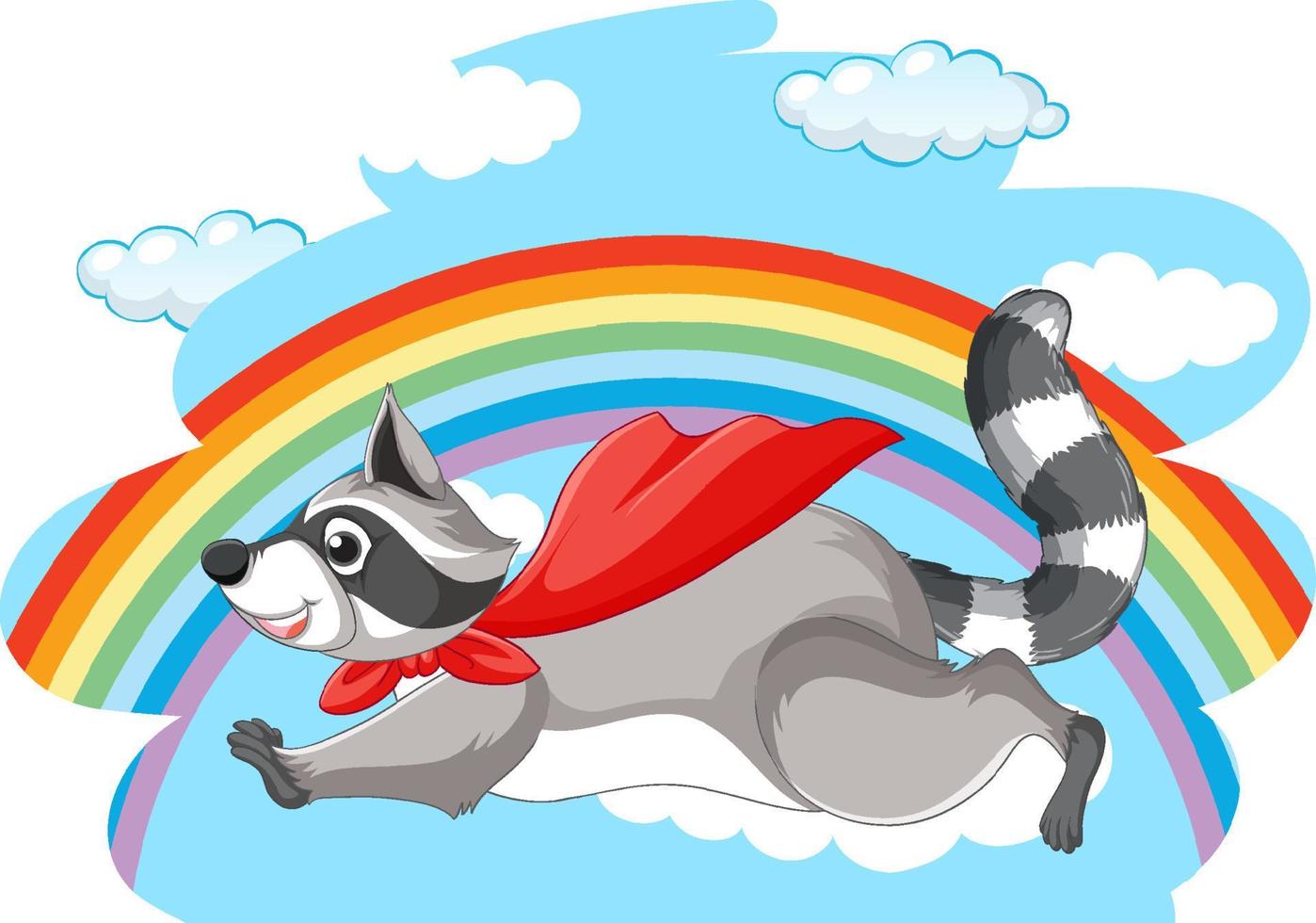 Raccoon jumping in the sky vector