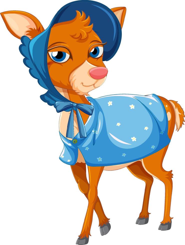 Cute deer cartoon character vector