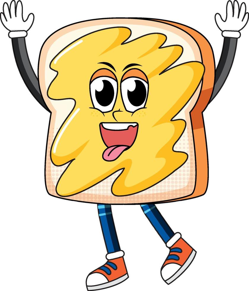 A bread cartoon character on white background vector