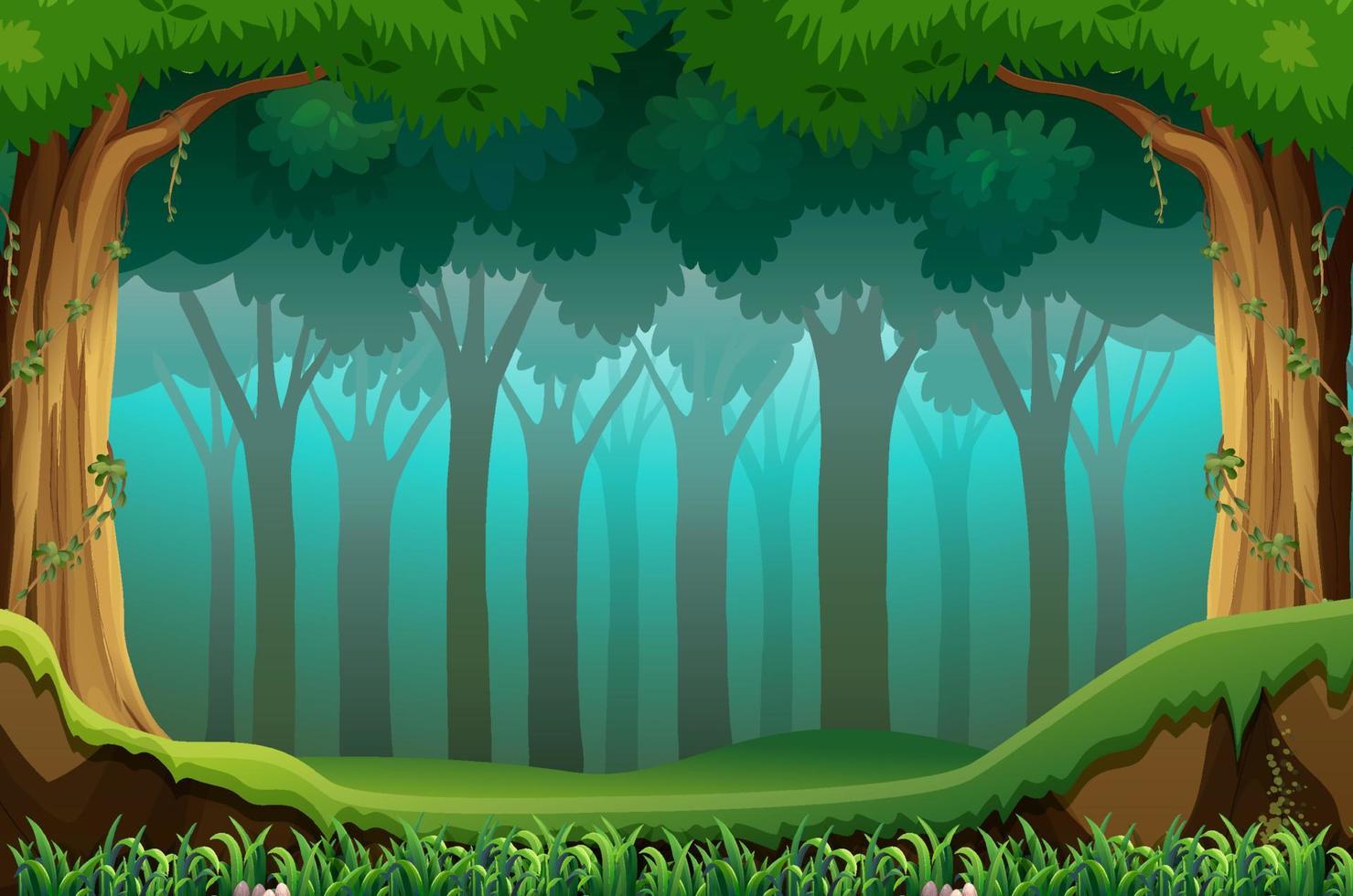 Nature scene with many trees vector