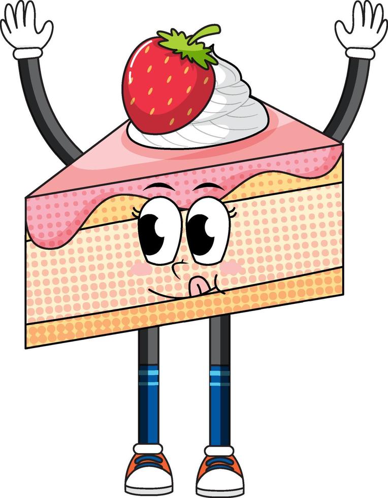 A cake cartoon character on white background vector