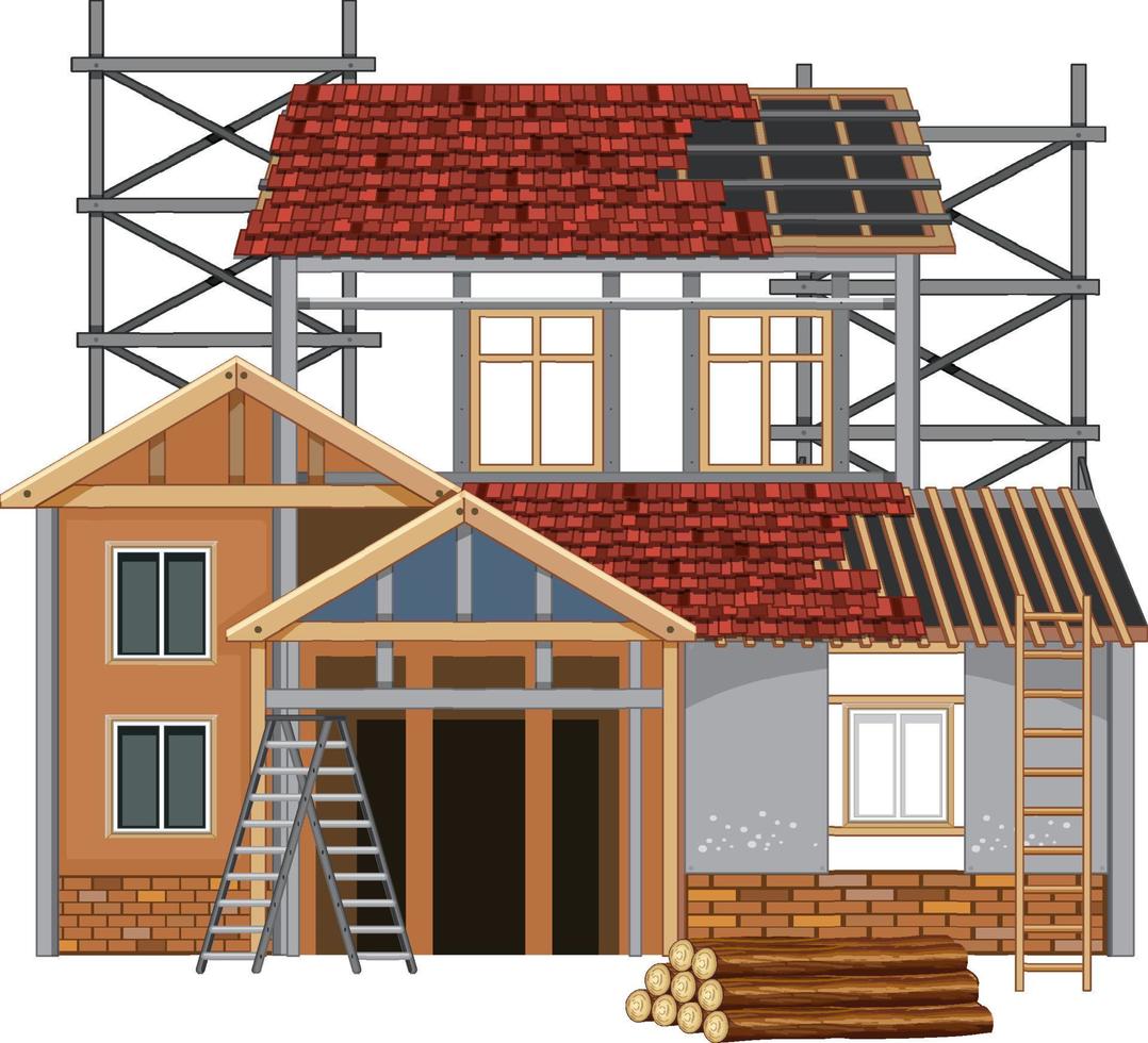 House construction site concept vector