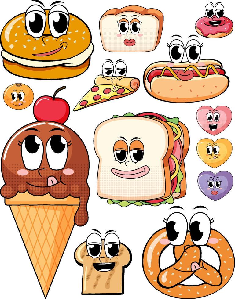 A various sweets on white background vector