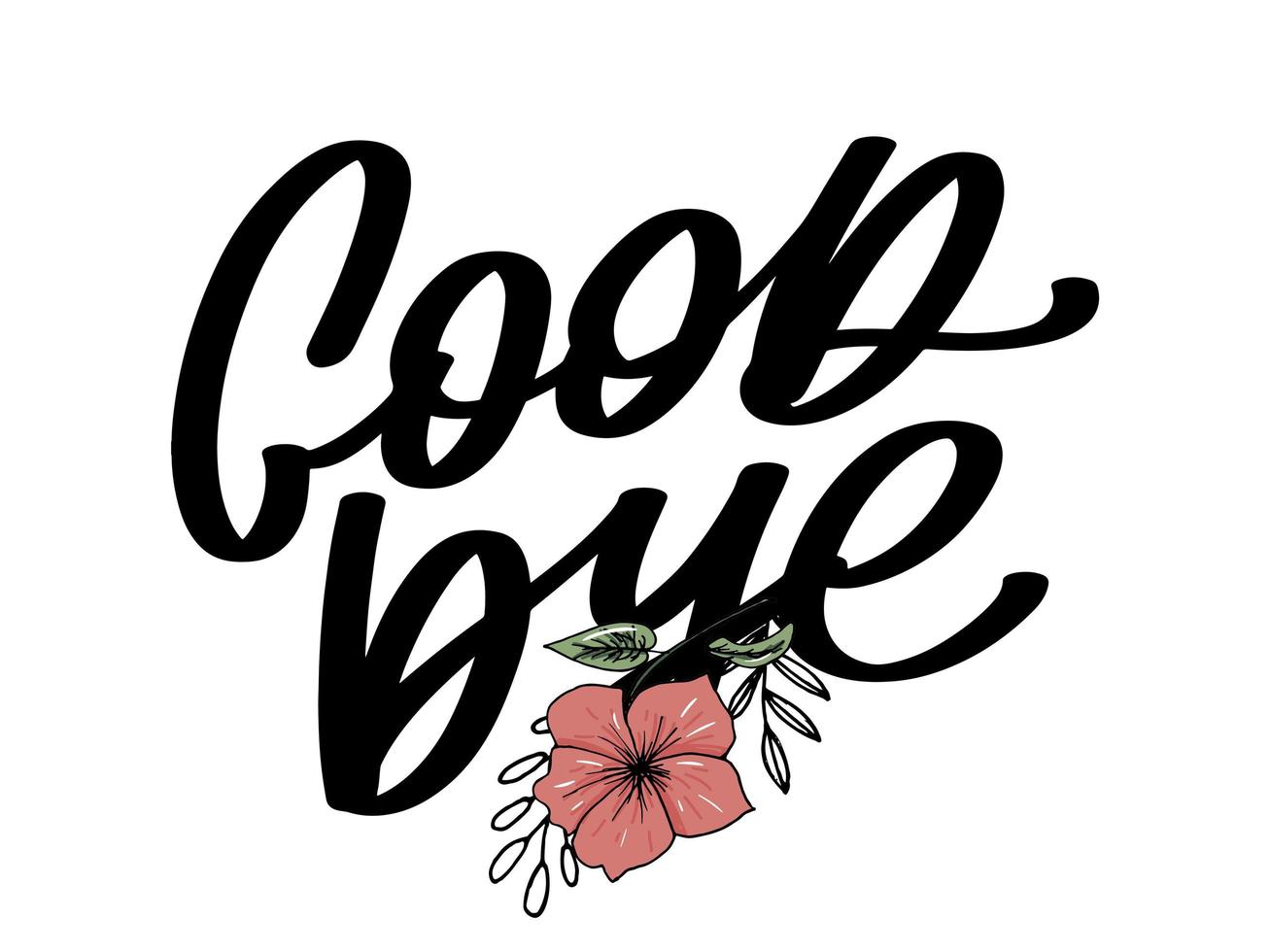 Good bye calligraphic lettering on yellow blot vector