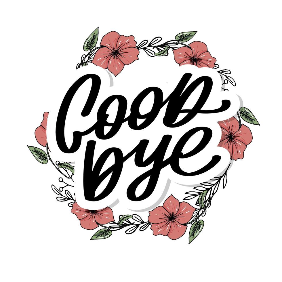 Good bye calligraphic lettering on yellow blot vector