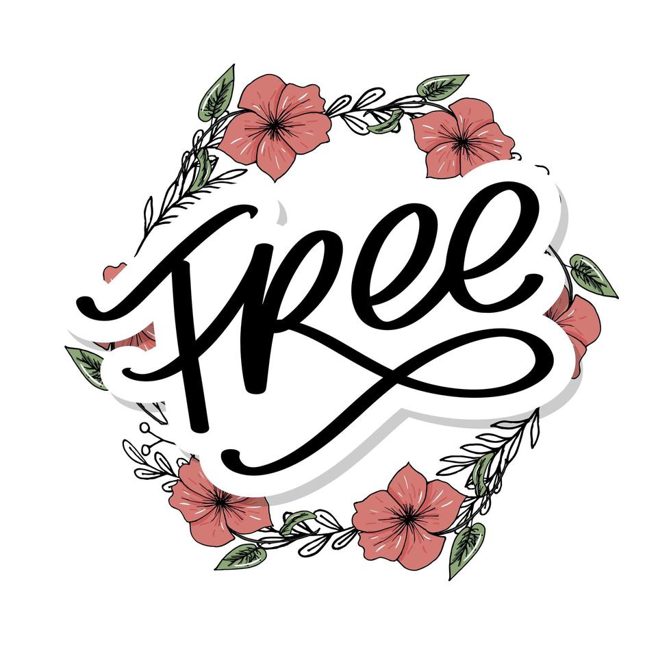 Free hand written lettering. Vector calligraphy brush