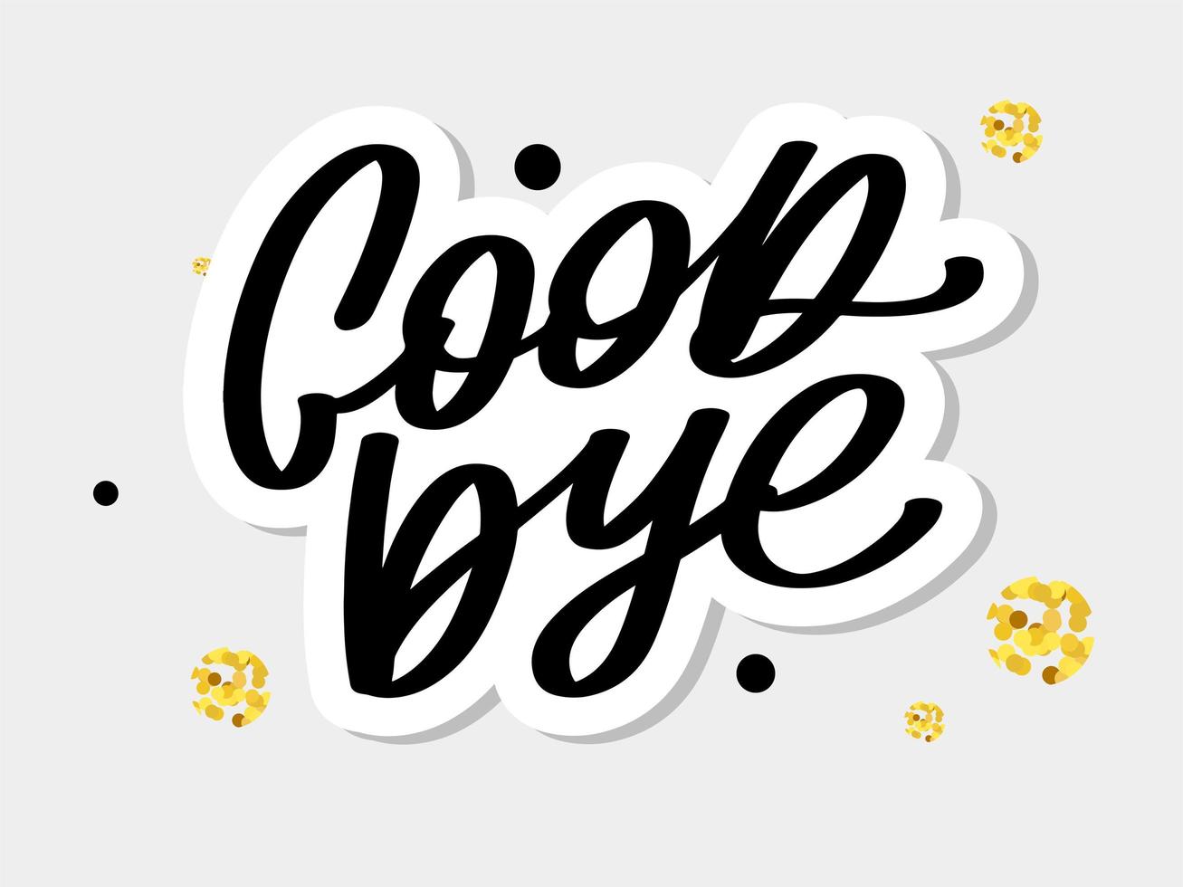 Good bye calligraphic lettering on yellow blot vector