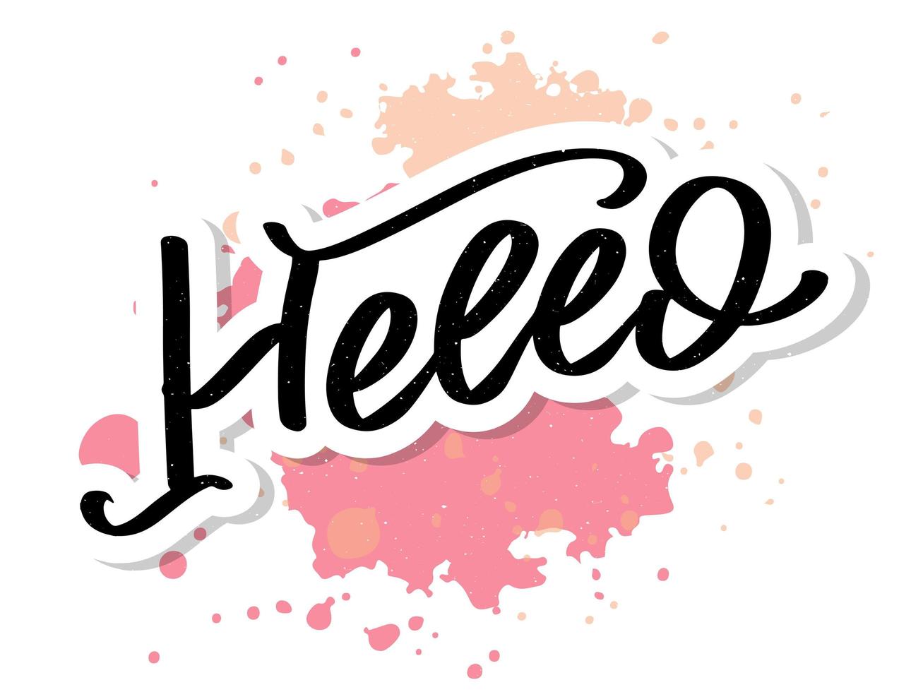 Hello in hand drawn style. Hello world. Lettering design concept. White background. Hand lettering typography. New year party. Hello quote message bubble. Hello symbol. vector