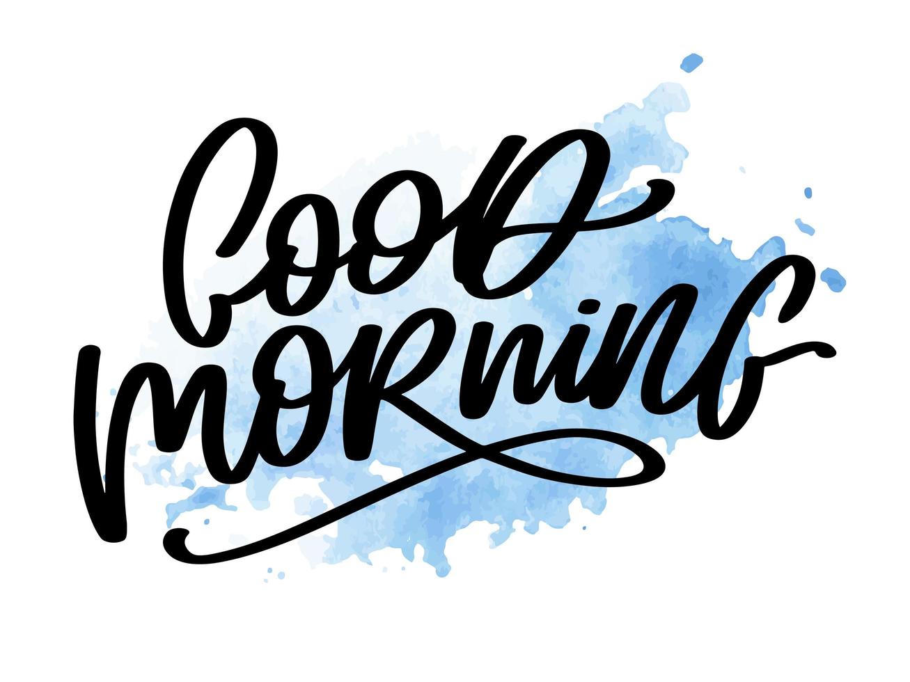 Good Morning lettering calligraphy brush text slogan 6581384 Vector Art ...