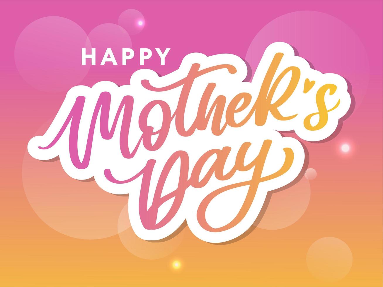 Happy Mothers Day lettering. Handmade calligraphy vector illustration. Mother's day card with flowers