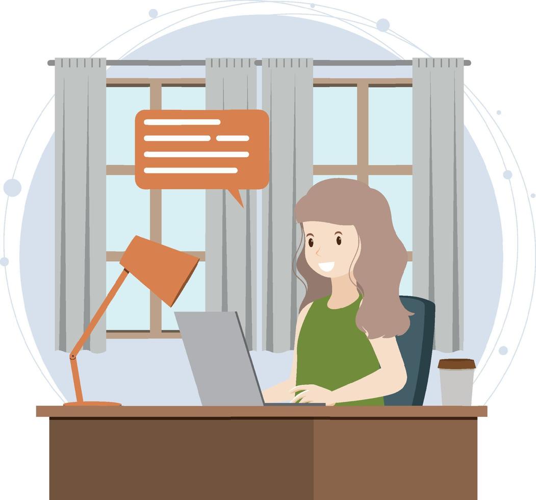 Work at home concept in flat design vector