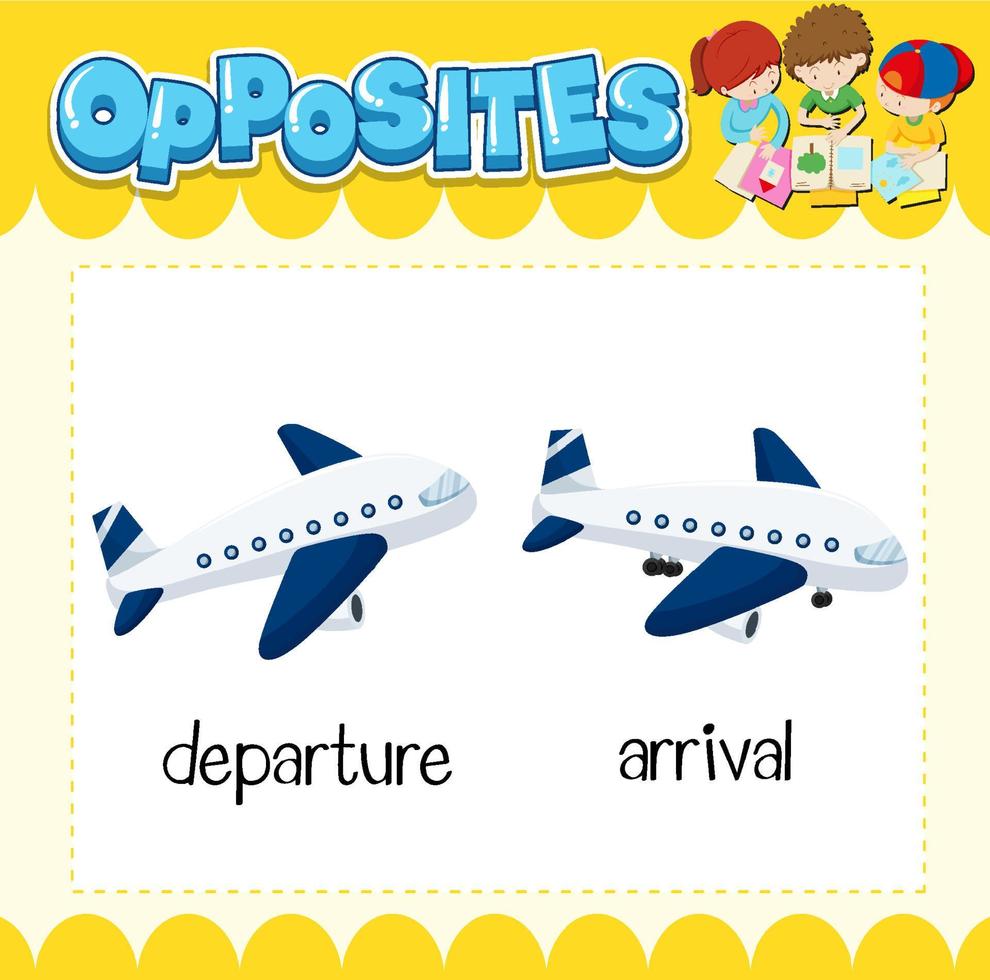 Opposite words for departure and arrival vector