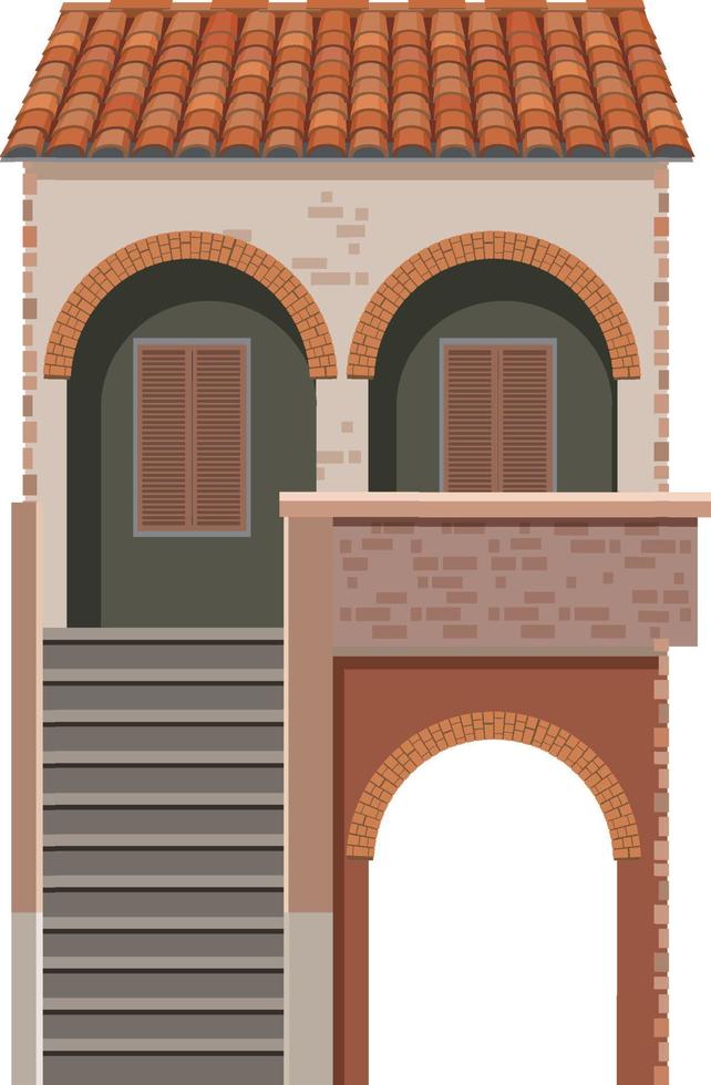 Traditional Italian architecture house building vector