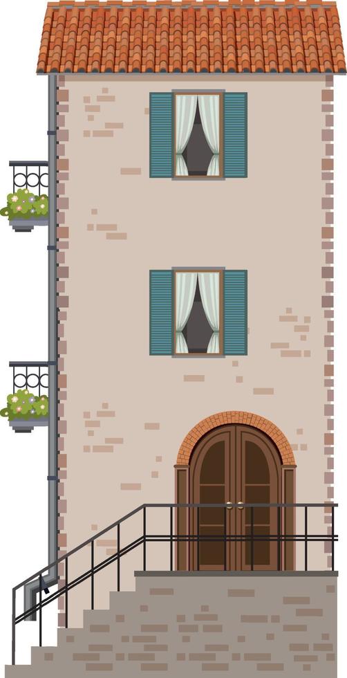 Traditional Italian architecture house building vector