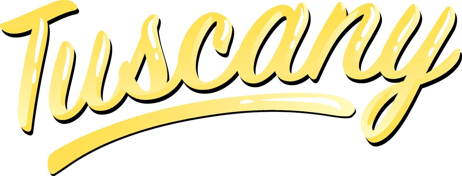 Font design for Tuscany in yellow vector