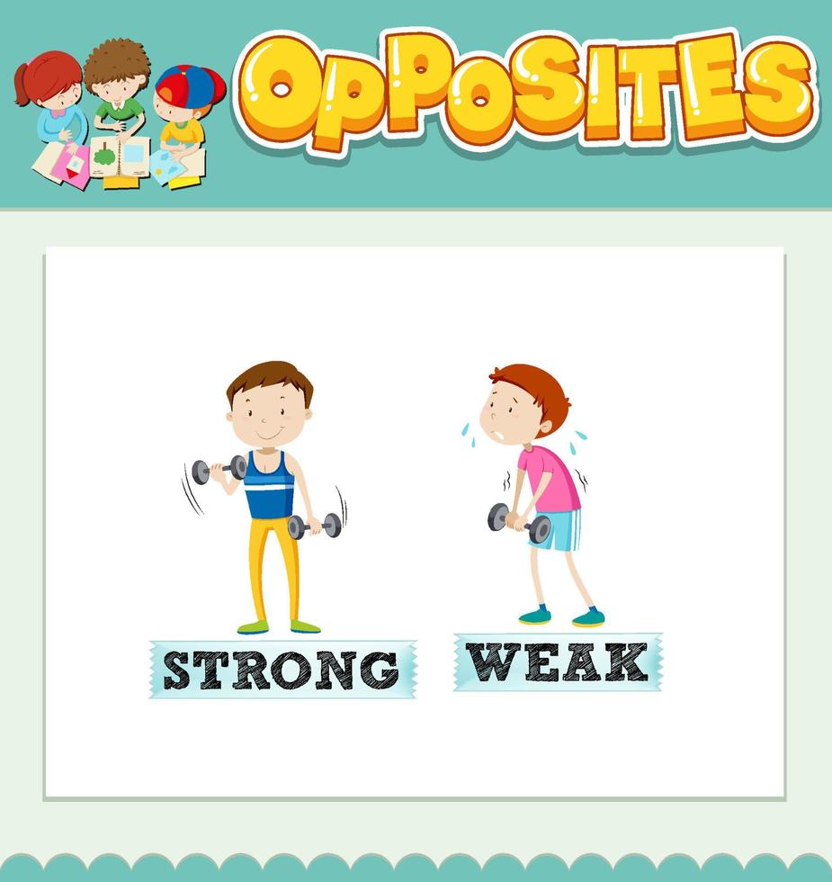 opposite-words-for-strong-and-weak-6581484-vector-art-at-vecteezy