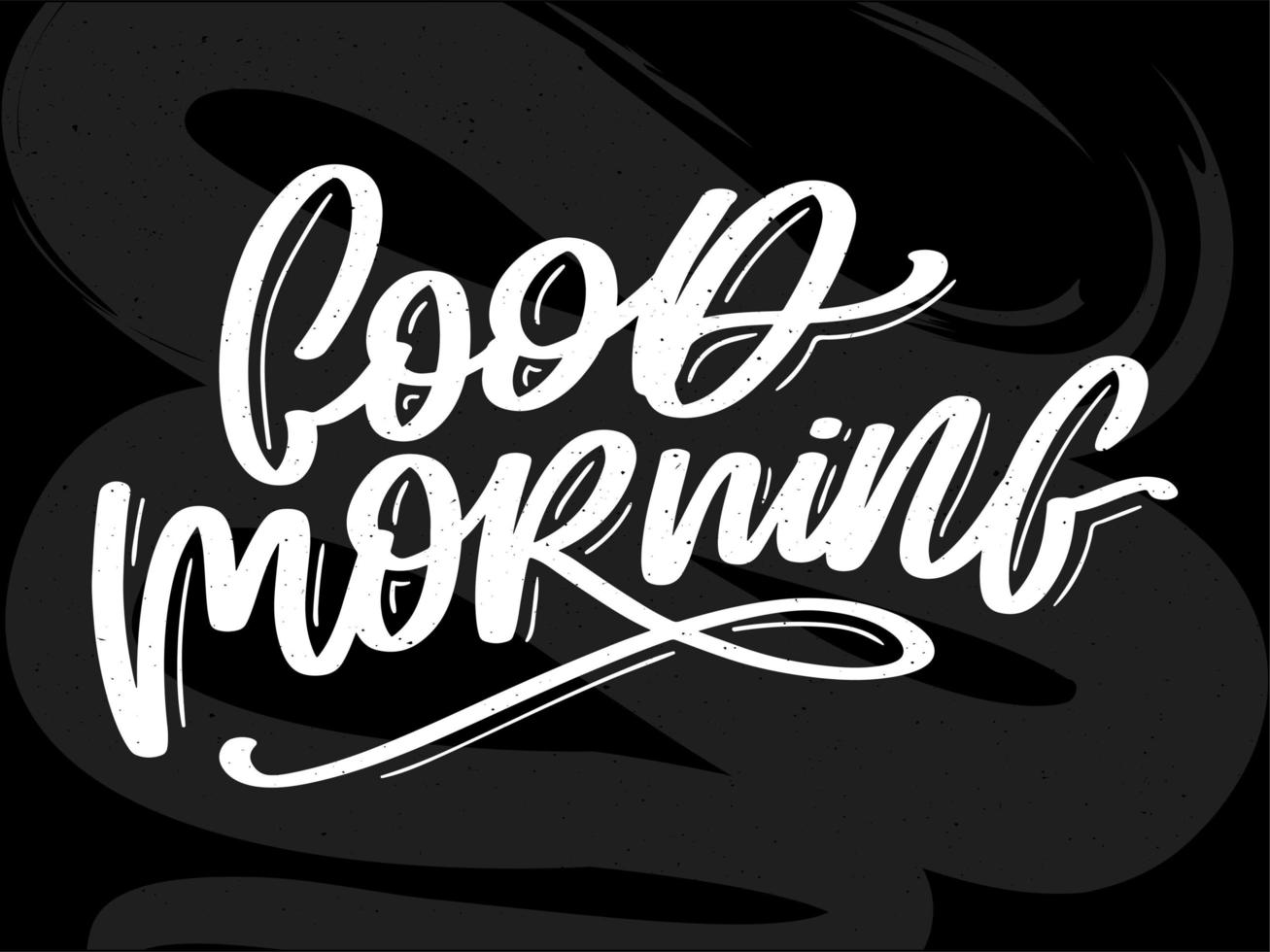 buenos días letras caligrafía pincel texto eslogan vector