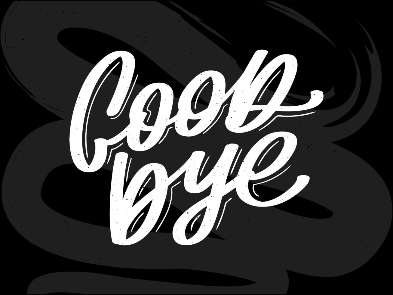 Good bye calligraphic lettering on yellow blot vector