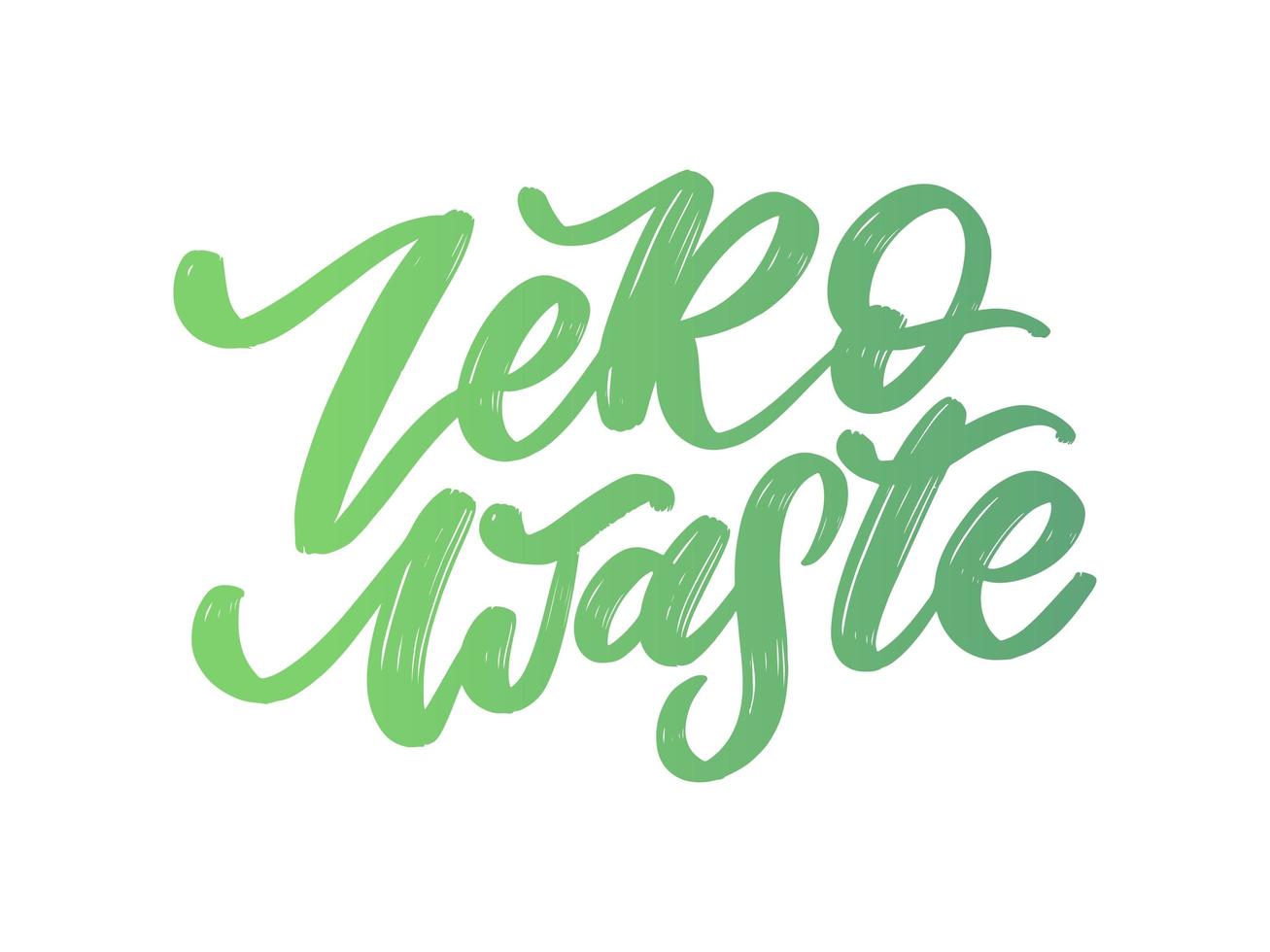 Concept Zero Waste handwritten text title sign. Vector illustration.