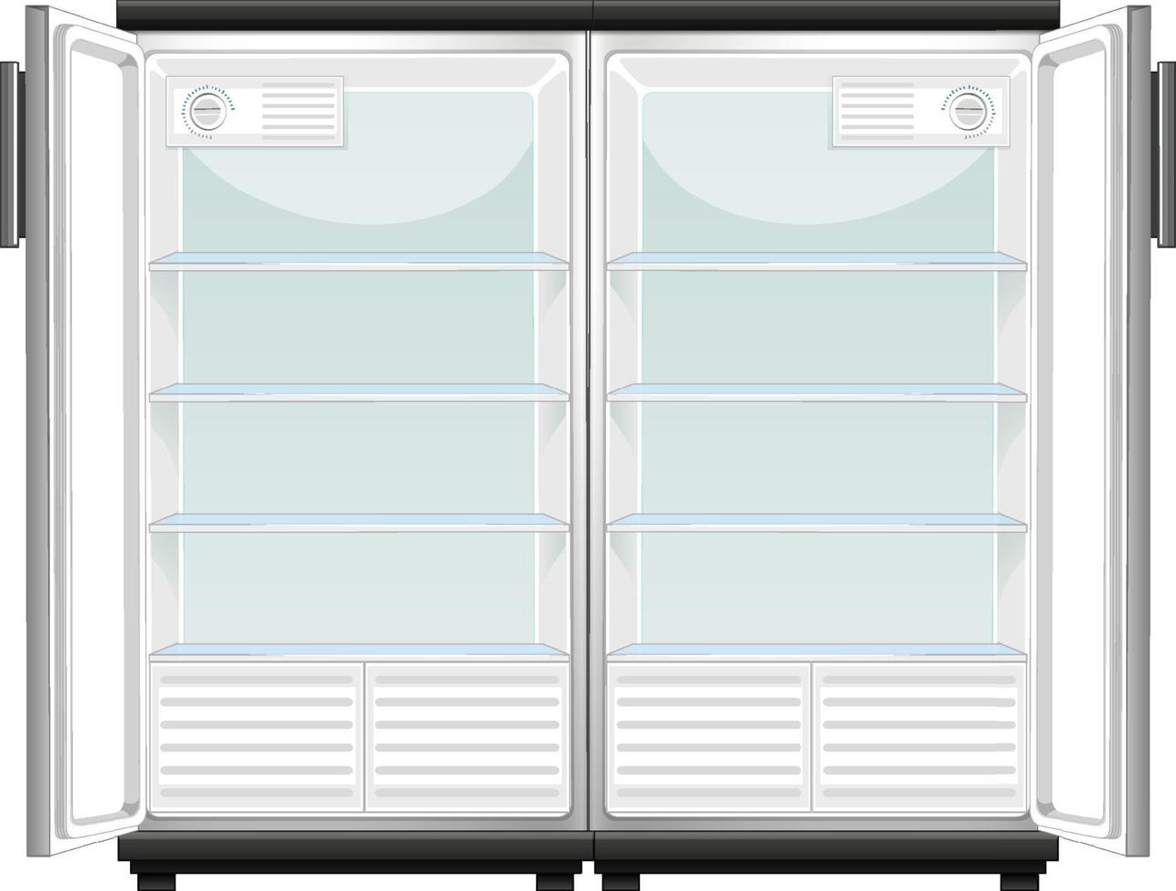 Refrigerator with opened door vector