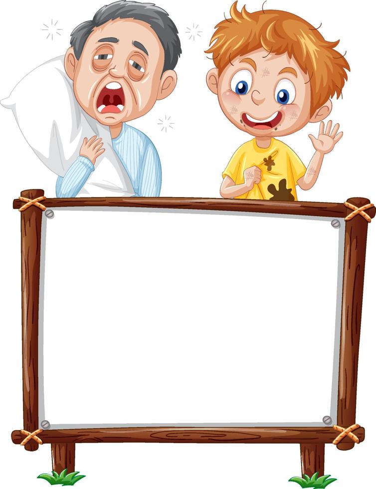 Board template with happy kids vector