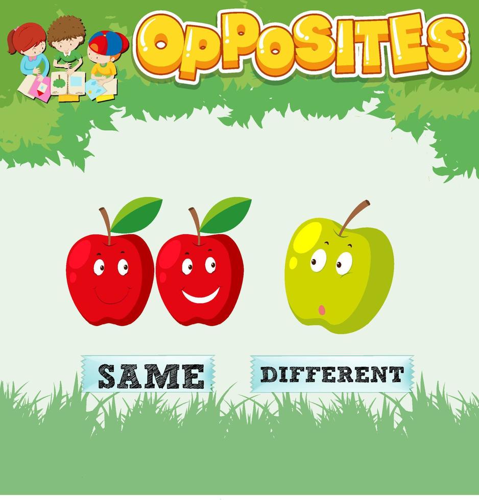 Opposite words for same and different vector