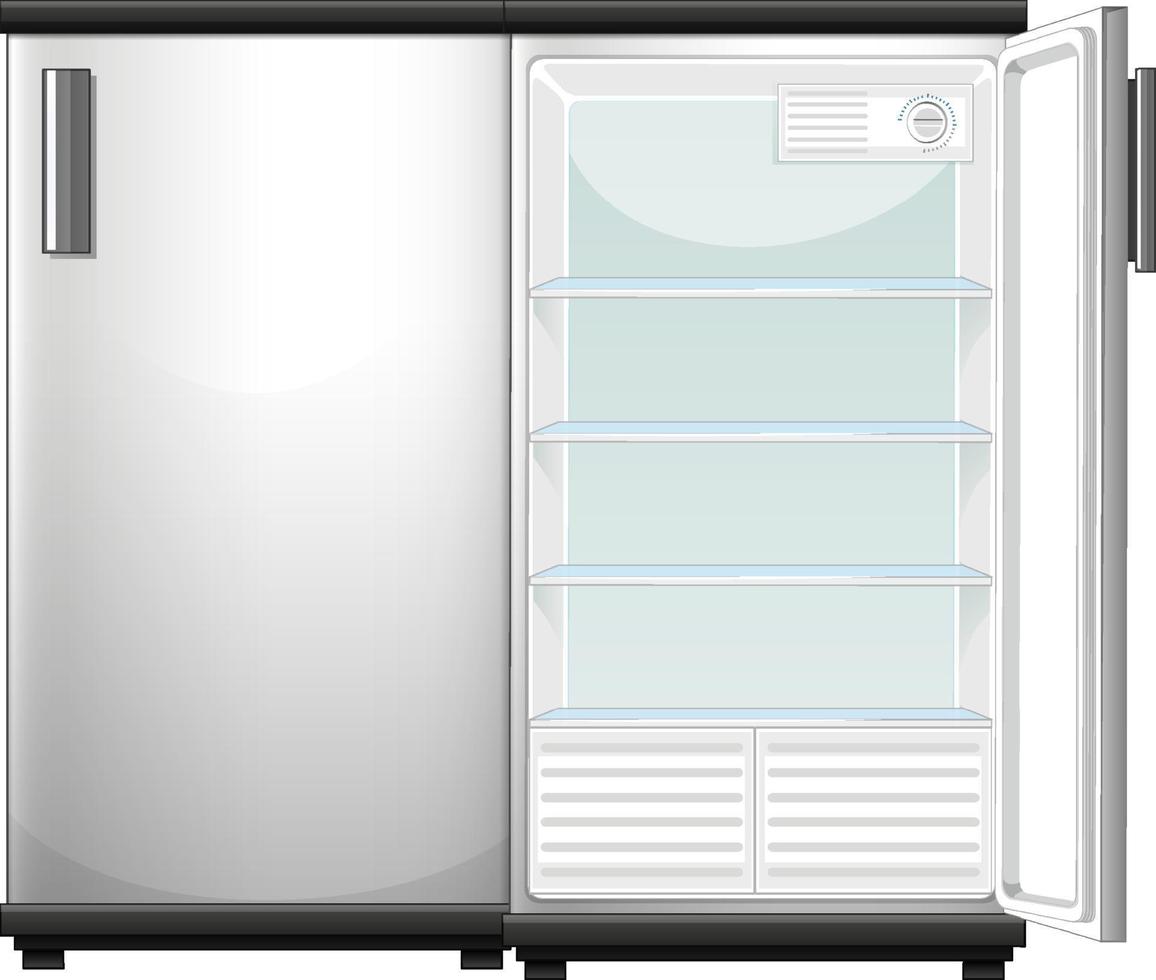 Refrigerator with closed and opened door vector
