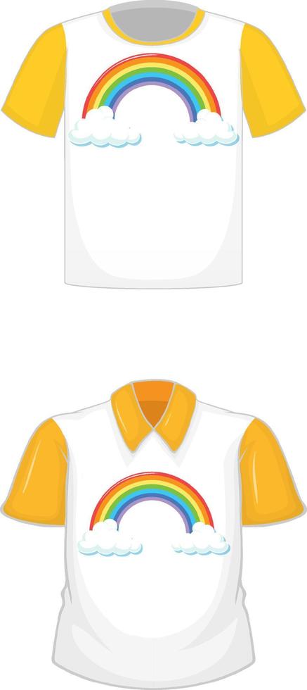 Set of t-shirt and polo shirt with same pattern vector