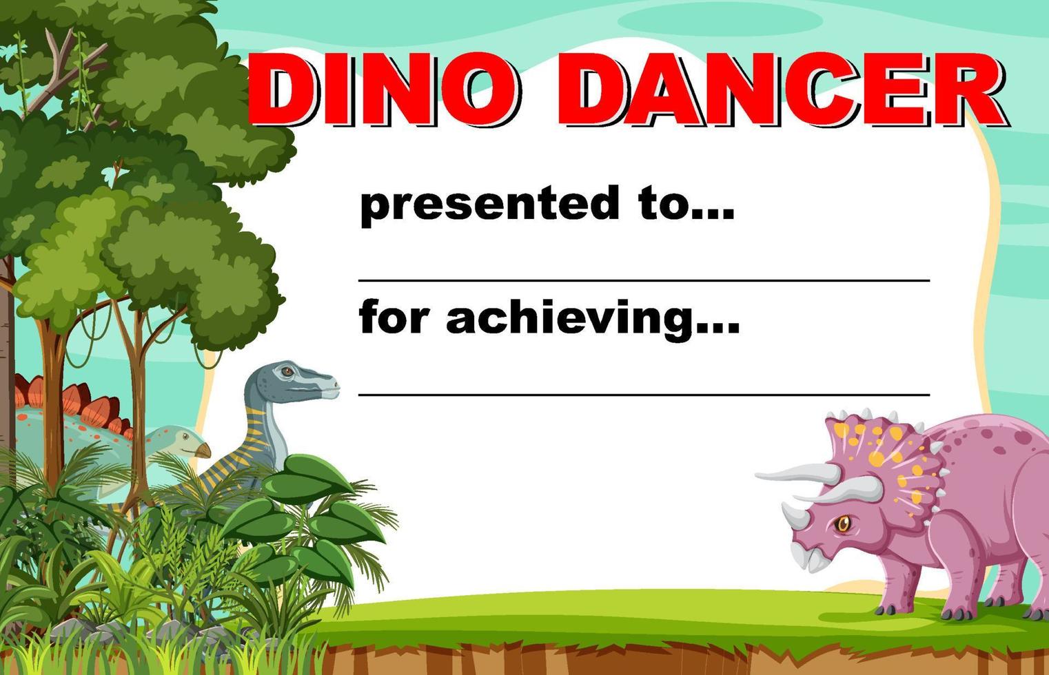 Award template with dinosaurs in background vector