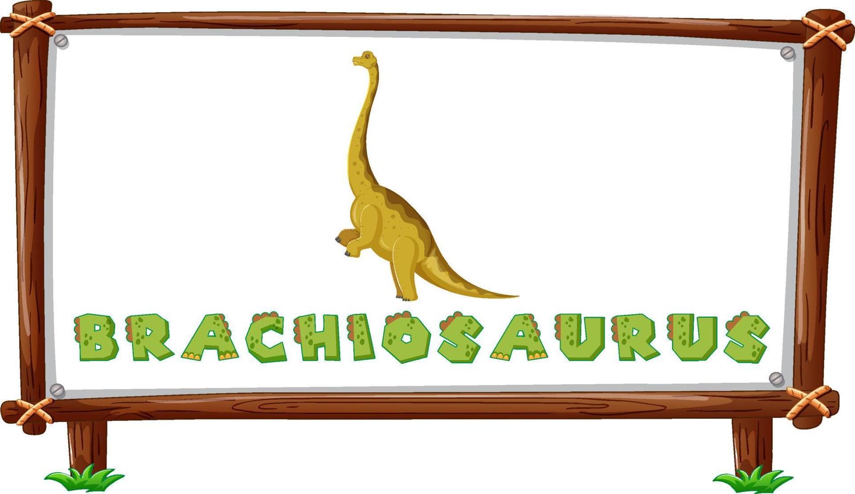 Frame template with dinosaurs and text brachiosaurus design inside vector