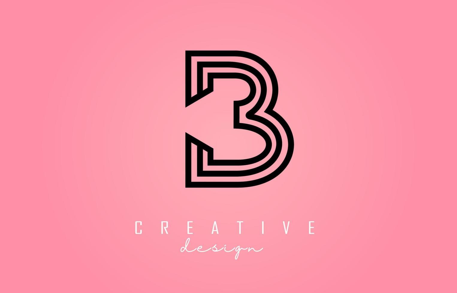 Black B Letter Logo Monogram Vector Design. Creative B Letter Icon with colorful gradient background.