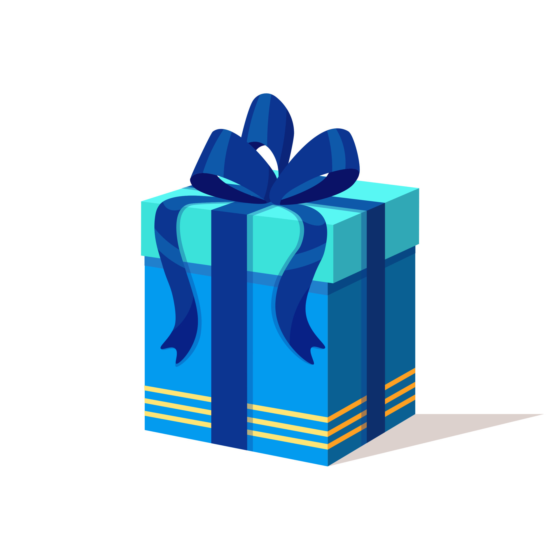 cajas de regalo con cinta en estilo de dibujos animados. caja de regalo de  color azul. ilustración vectorial colorida sobre un fondo blanco. 13957030  Vector en Vecteezy