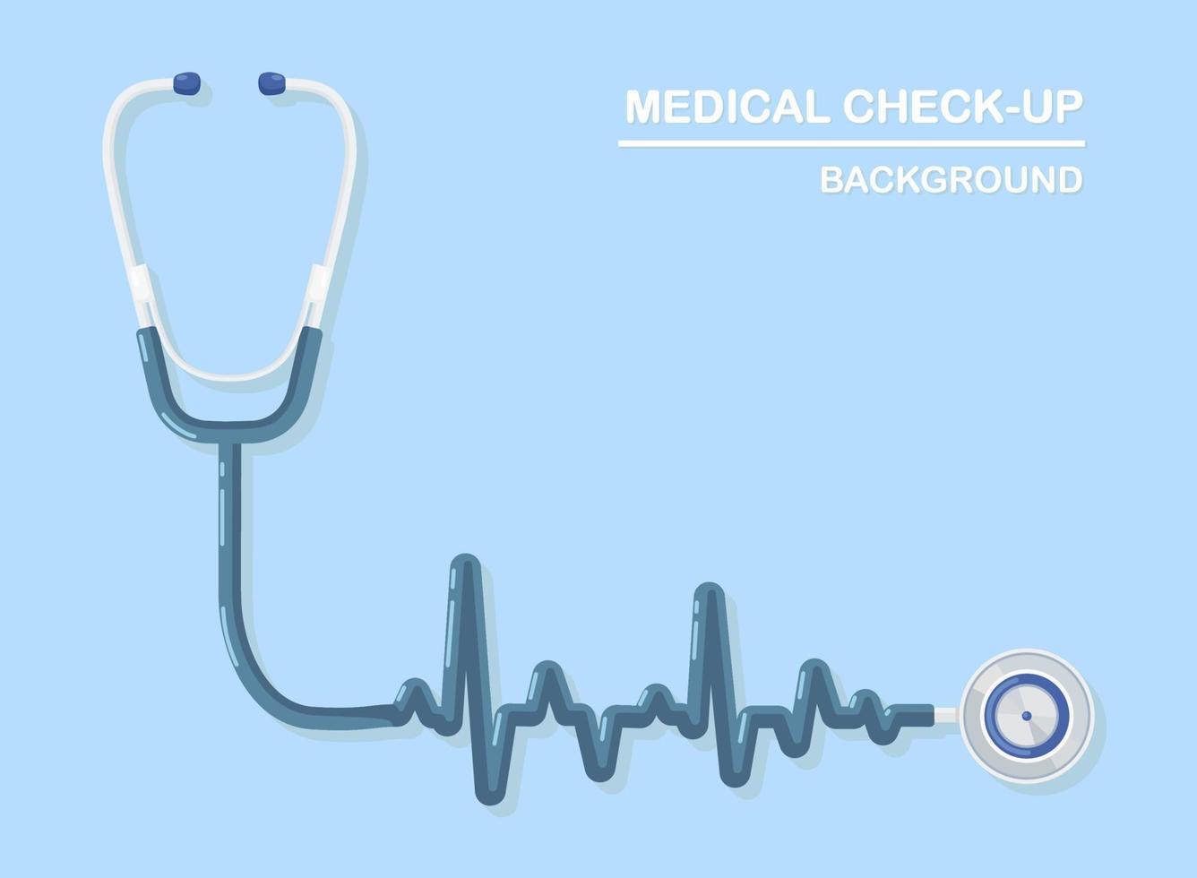 Medical stethoscope isolated on background. Healthcare, research of heart concept.  Vector flat design