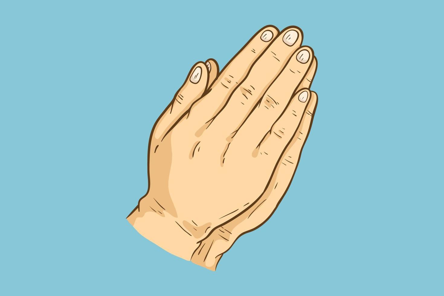 praying hand vector illustration