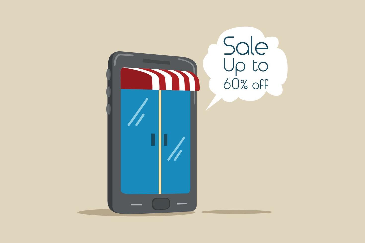 smartphone online shopping concept vector