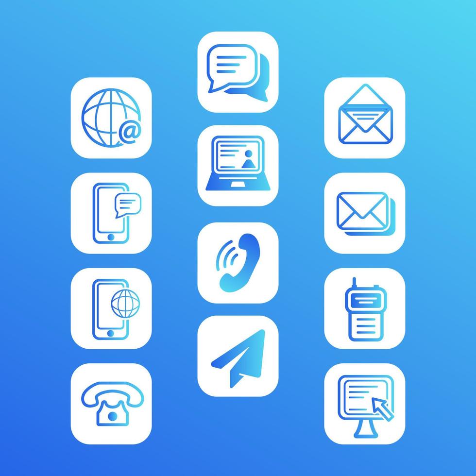 paquete de iconos de comunicación digital vector