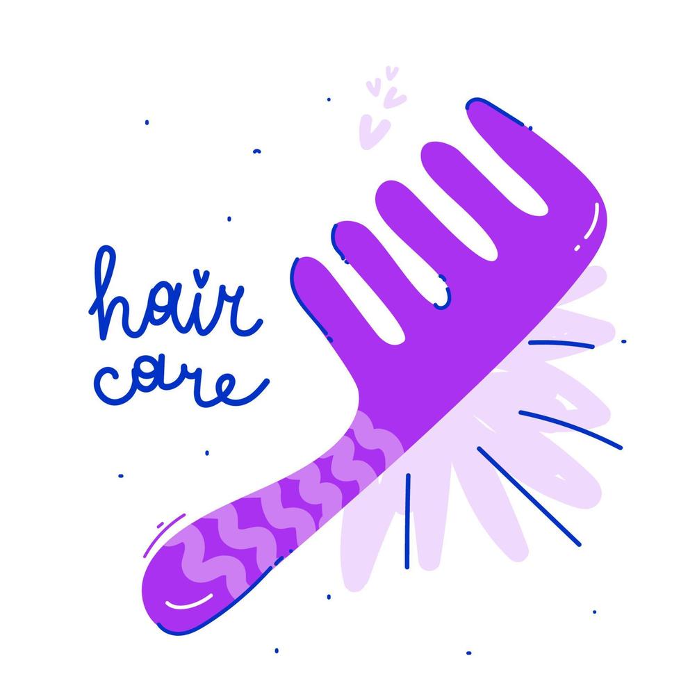 Modern vector illustration of a comb in a hand drawn style