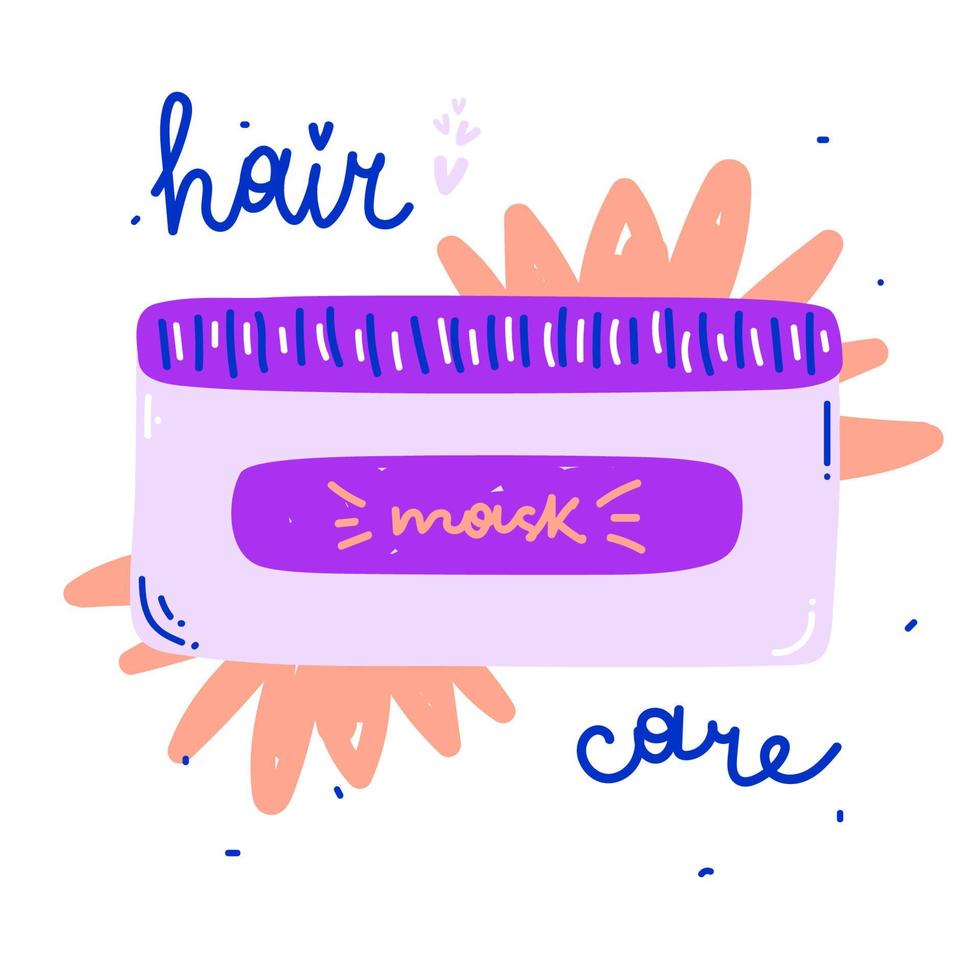 Modern vector illustration of hair mask in hand drawn style